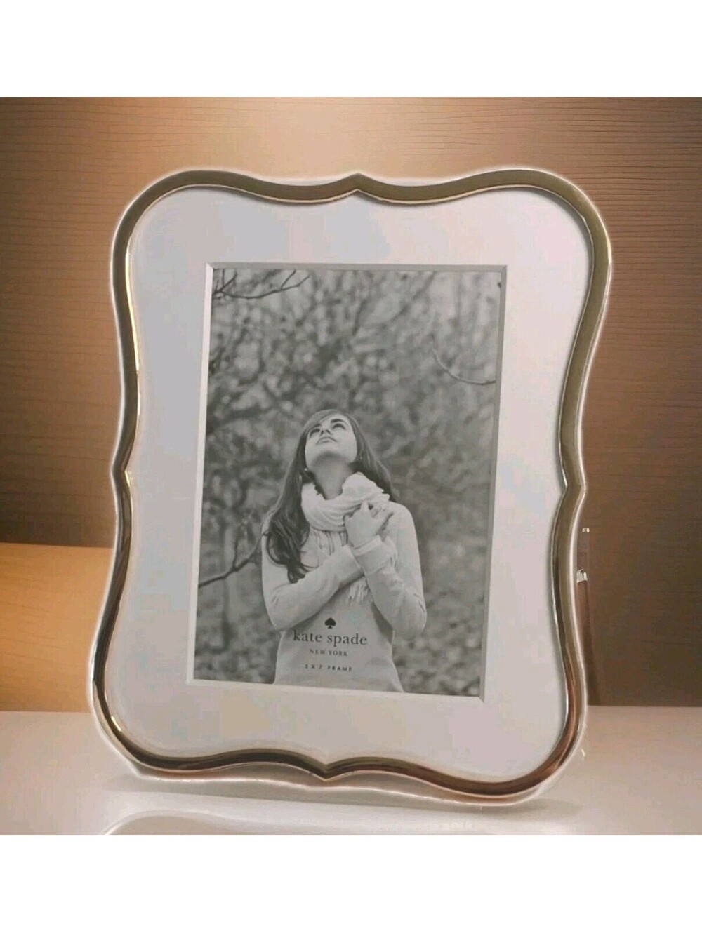 Kate Spade Lenox Gold Tone Over Silver Plate 5X7" Picture Frame Crown Point